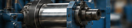 Close-up of roll tooling mounted on a roll forming mill